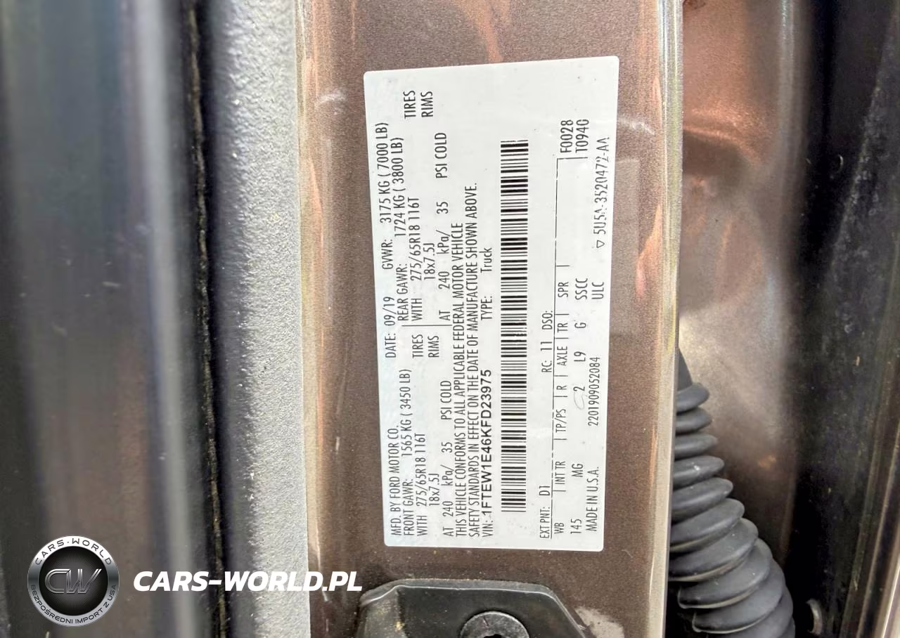 2019 Ford F150 Supercrew VIN:1FTEW1E46KFD23975 - 10