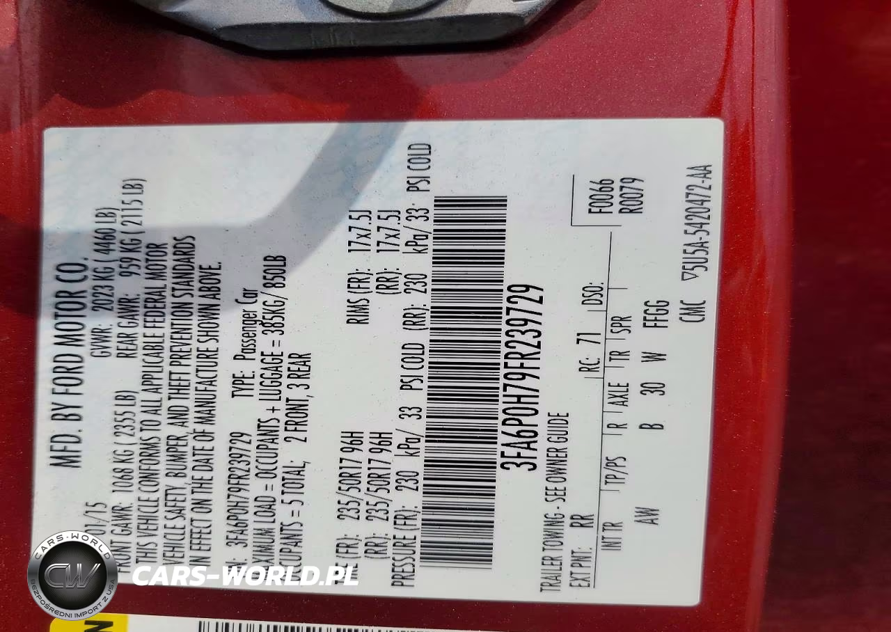 2015 Ford Fusion Se VIN:3FA6P0H79FR239729 - 12