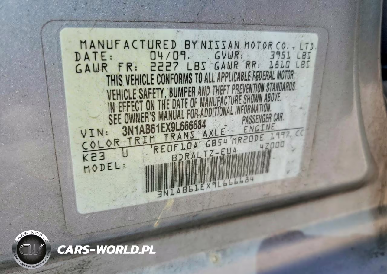 2009 Nissan Sentra 2.0 VIN:3N1AB61EX9L666684 - 12