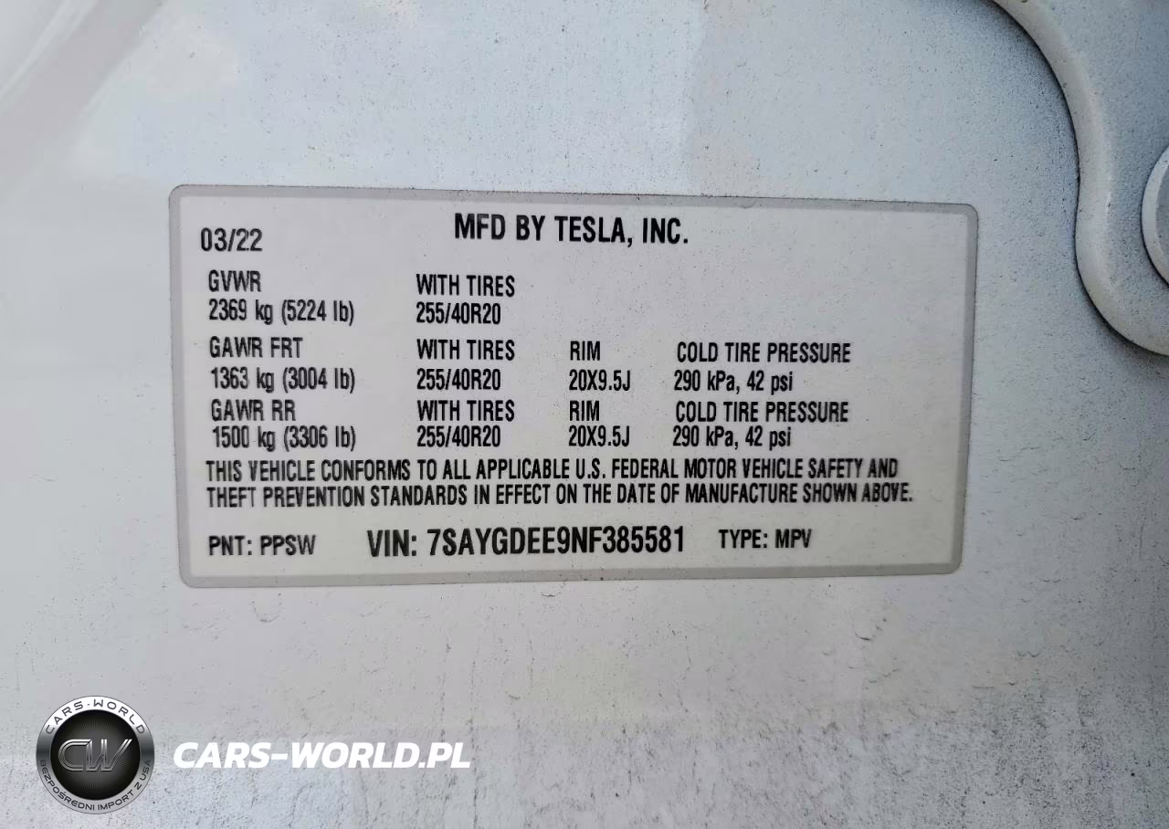 2022 Tesla Model Y VIN:7SAYGDEE9NF385581 - 12