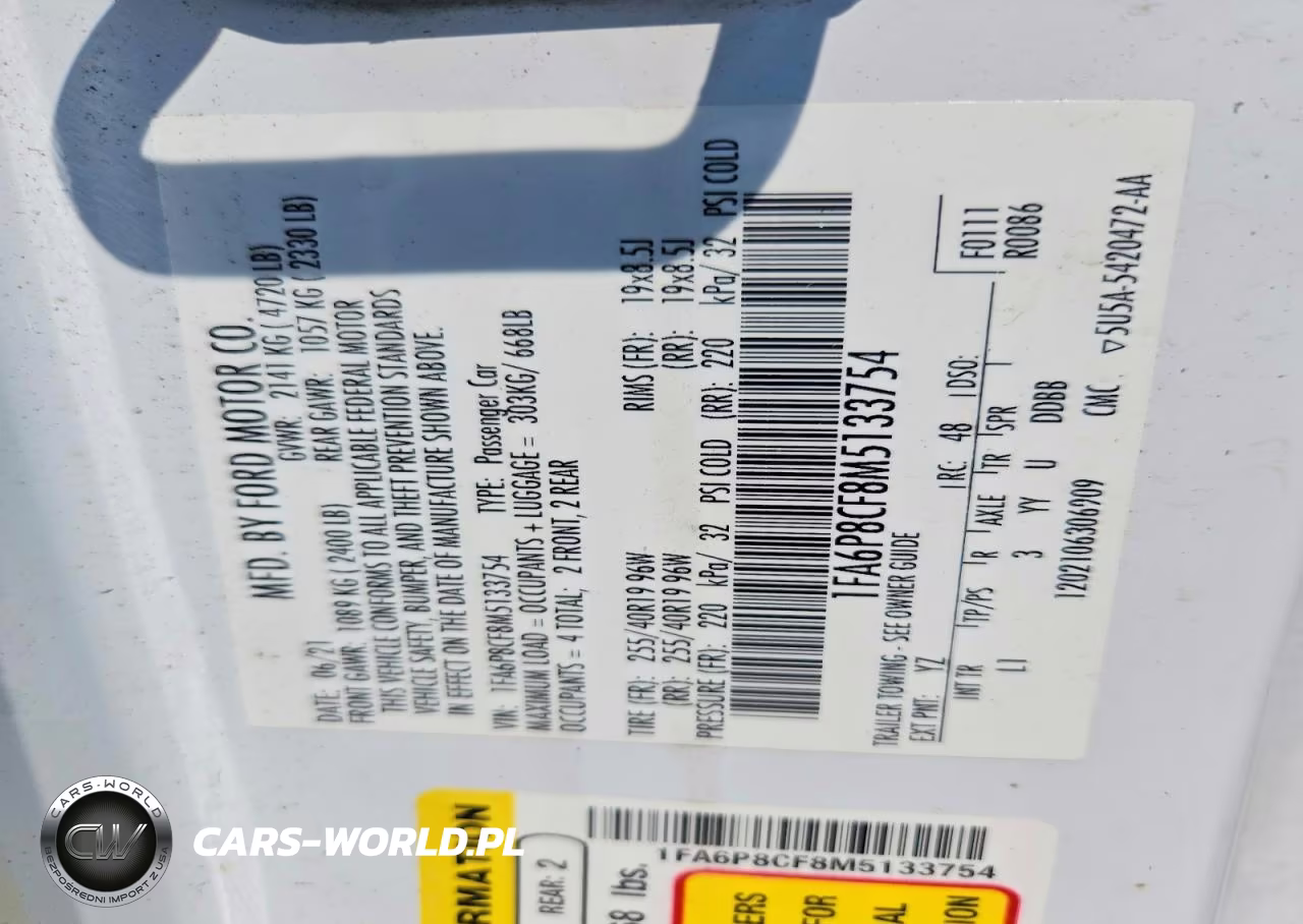 2021 Ford Mustang Gt VIN:1FA6P8CF8M5133754 - 12