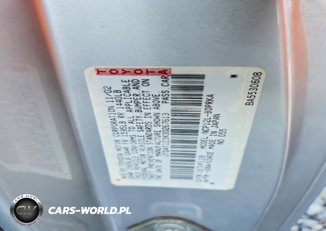 2003 Toyota Echo Base VIN:JTDAT123X30267613 - 12