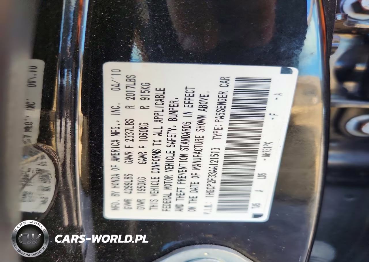 2010 Honda Accord Lx VIN:1HGCP2F33AA121513 - 12