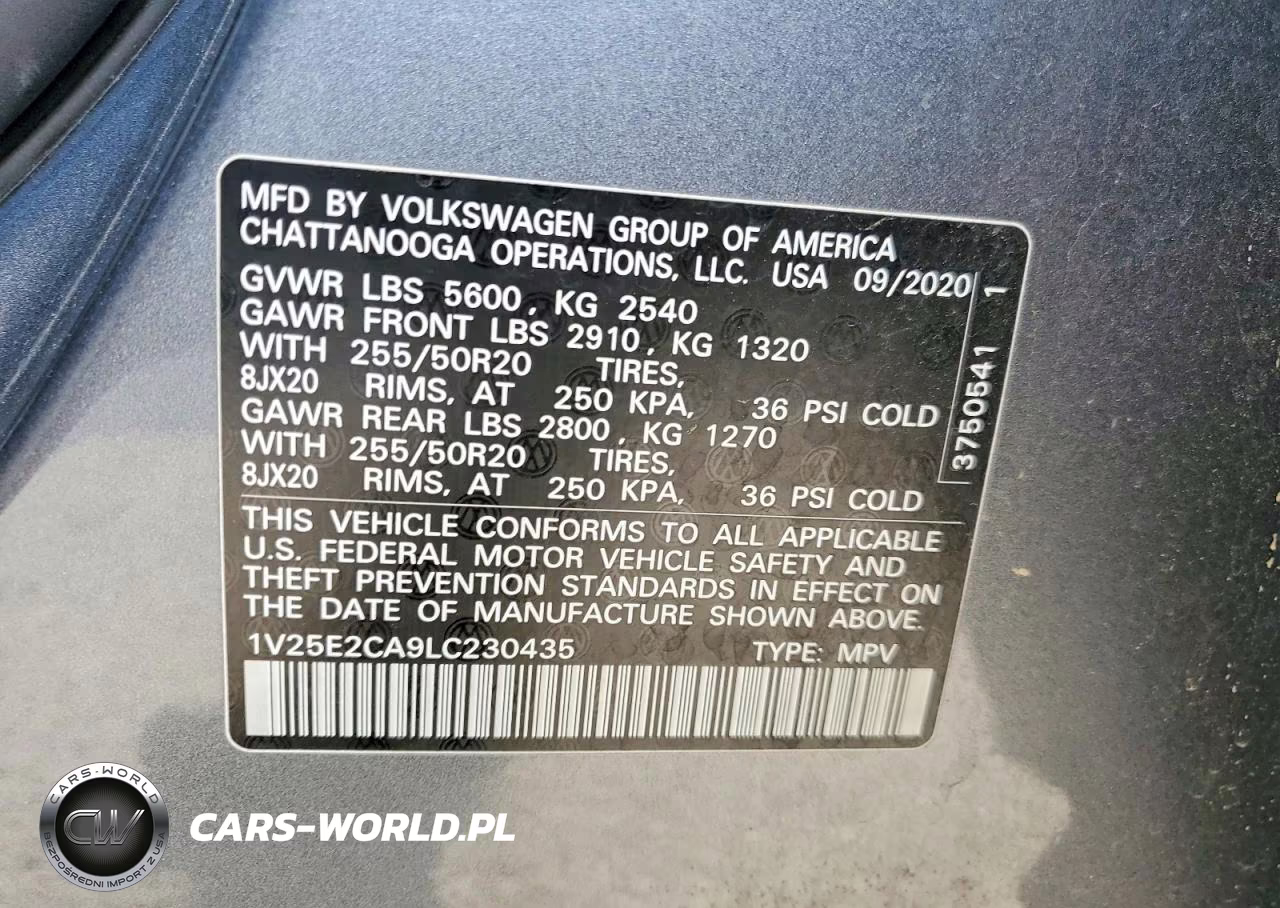 2020 Volkswagen Atlas Cross Sport Se VIN:1V25E2CA9LC230435 - 13
