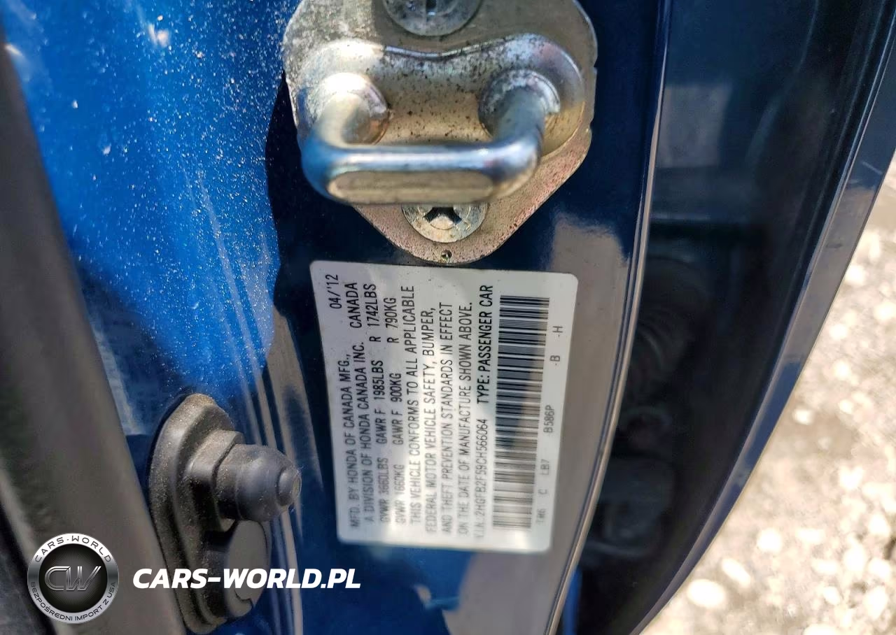 2012 Honda Civic Lx VIN:2HGFB2F59CH566064 - 12