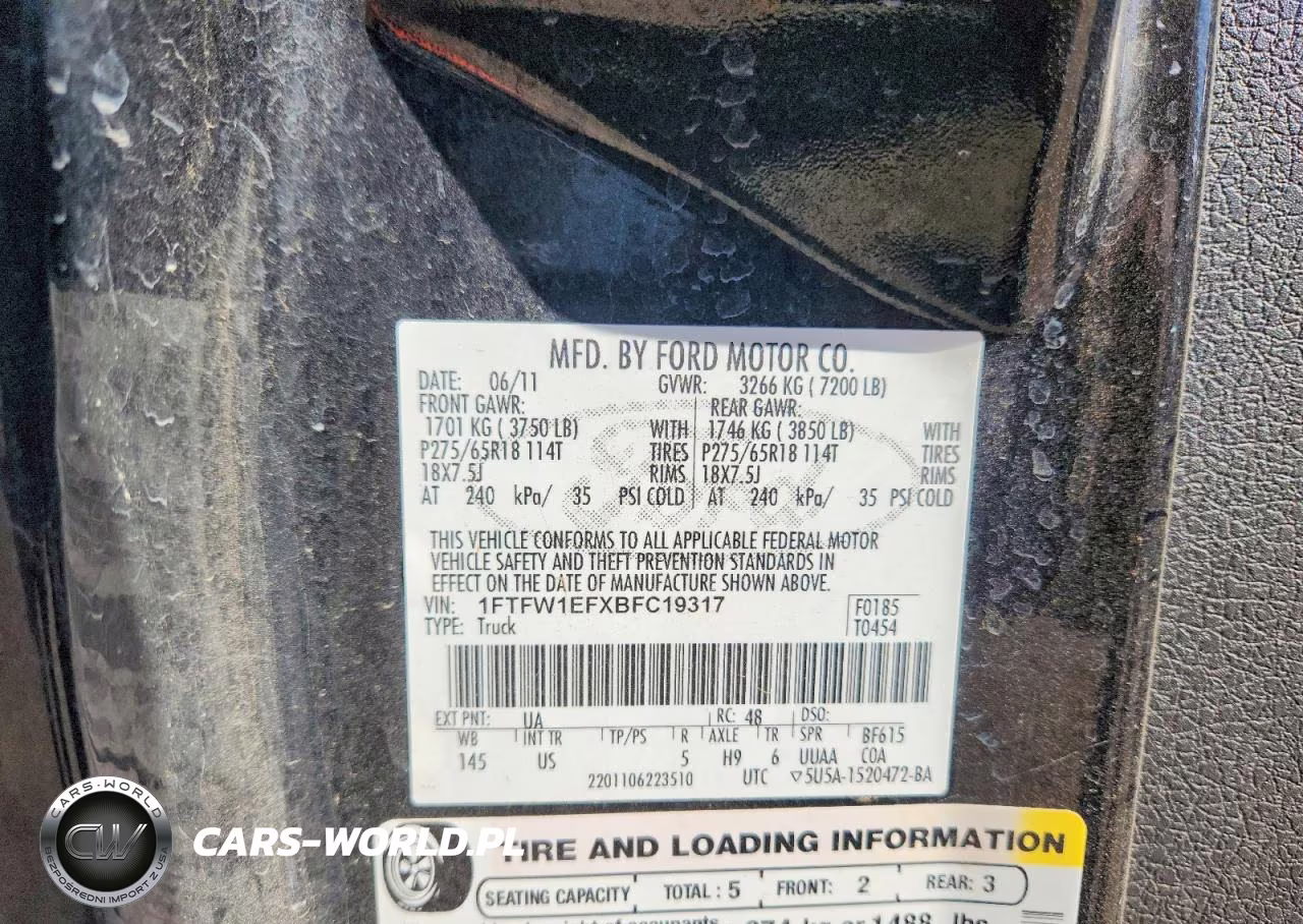2011 Ford F150 Supercrew VIN:1FTFW1EFXBFC19317 - 12