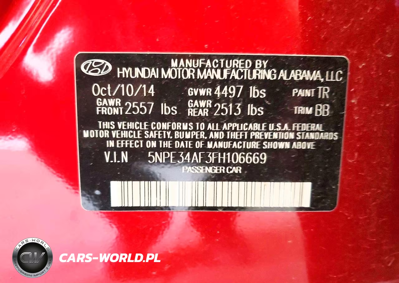 2015 Hyundai Sonata Limited VIN:5NPE34AF3FH106669 - 13