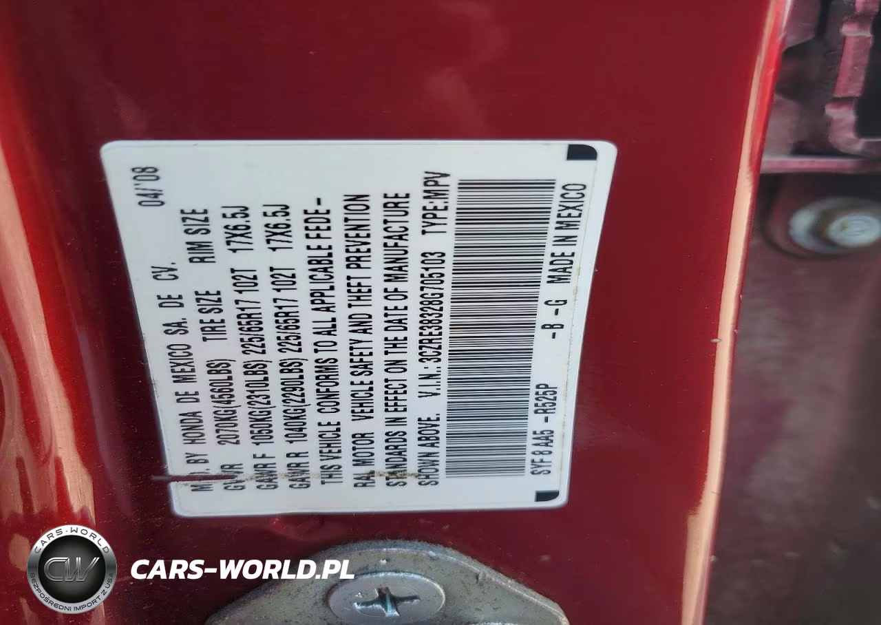 2008 Honda Cr-V Lx VIN:3CZRE38328G705103 - 12