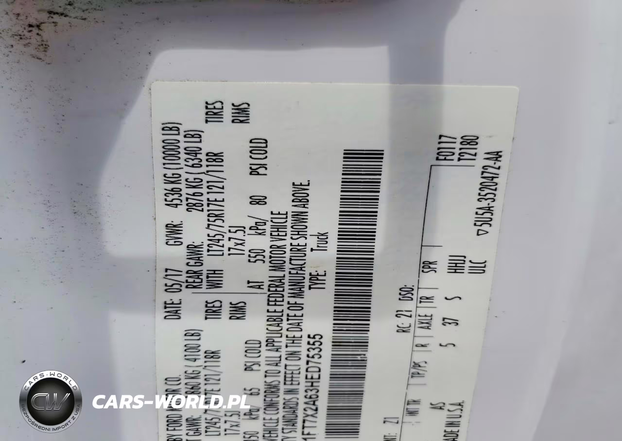 2017 Ford F250 Super Duty VIN:1FT7X2A63HED75355 - 12