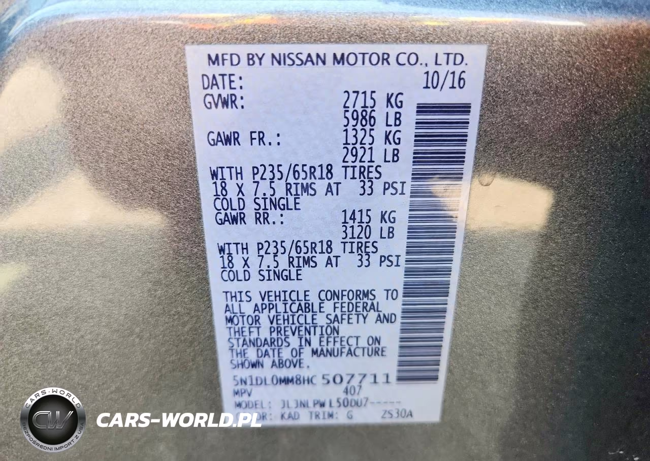 2017 Infiniti Qx60 Base VIN:5N1DL0MM8HC507711 - 14