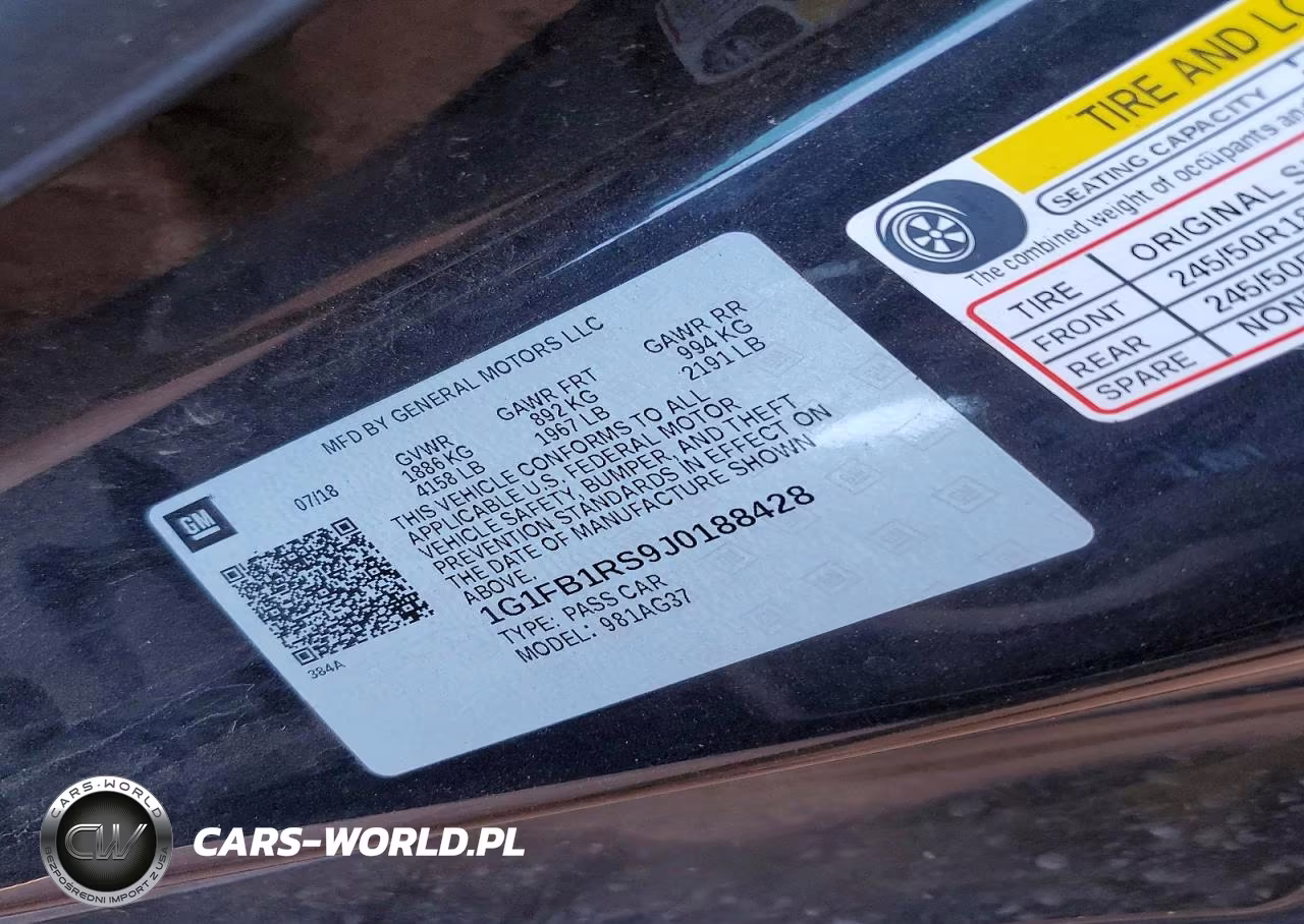 2018 Chevrolet Camaro Lt VIN:1G1FB1RS9J0188428 - 13