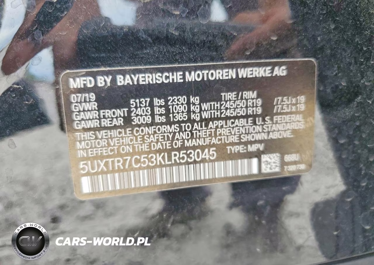 2019 BMW X3 Sdrive30I VIN:5UXTR7C53KLR53045 - 14