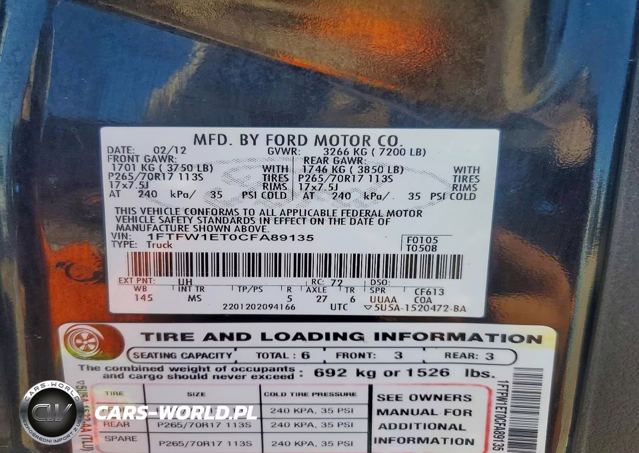 2012 Ford F-150 VIN:1FTFW1ET0CFA89135 - 12