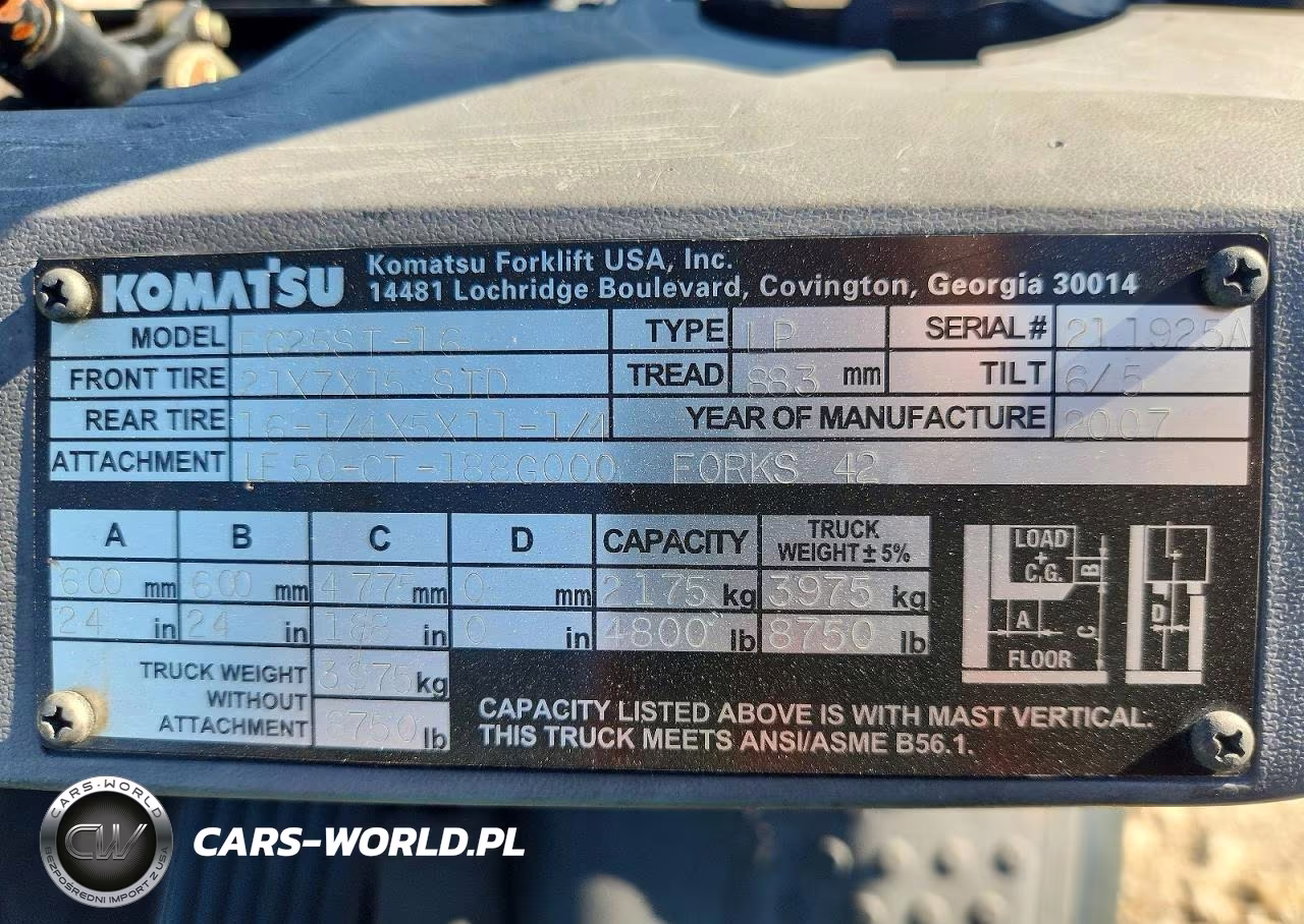 2005 Komatsu Eg25St-16 Forklift VIN:211925A - 10
