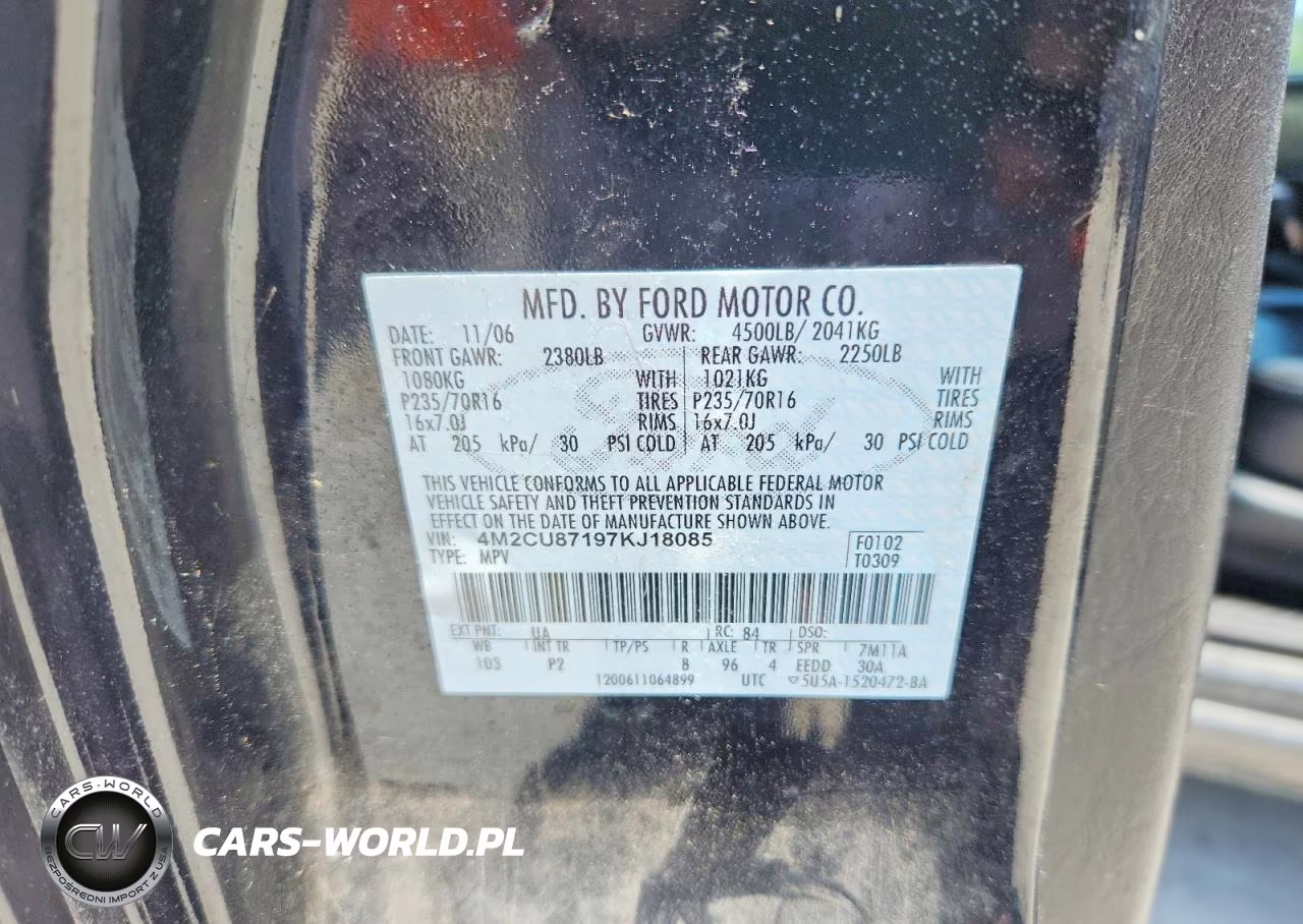 2007 Mercury Mariner Premier VIN:4M2CU87197KJ18085 - 12