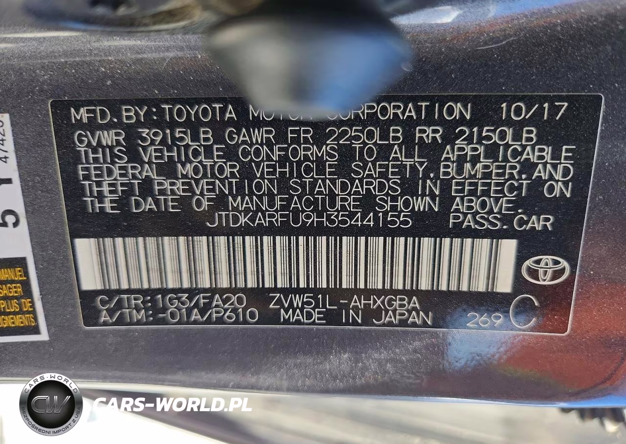 2017 Toyota Prius Three VIN:JTDKARFU9H3544155 - 12