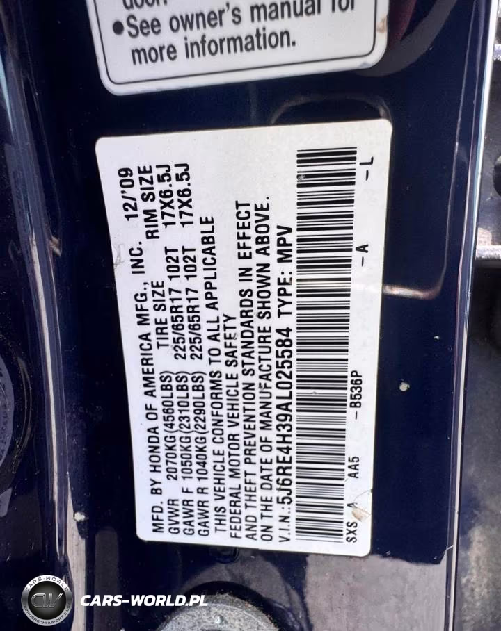 2010 Honda Cr-V Lx VIN:5J6RE4H39AL025584 - 10