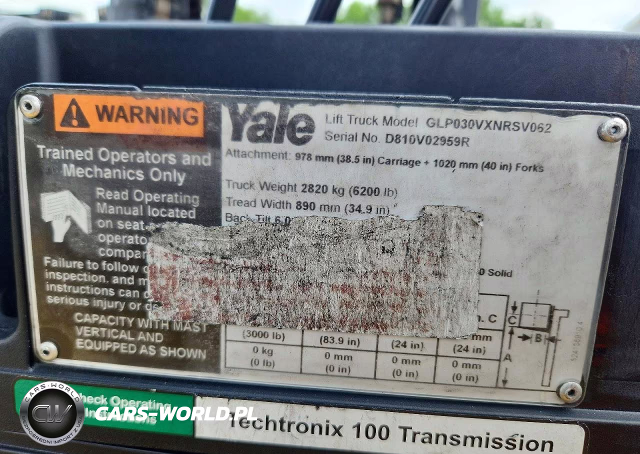 2017 Yale Glp030Vxnrsv062 Forklift VIN:D810V02959R - 10