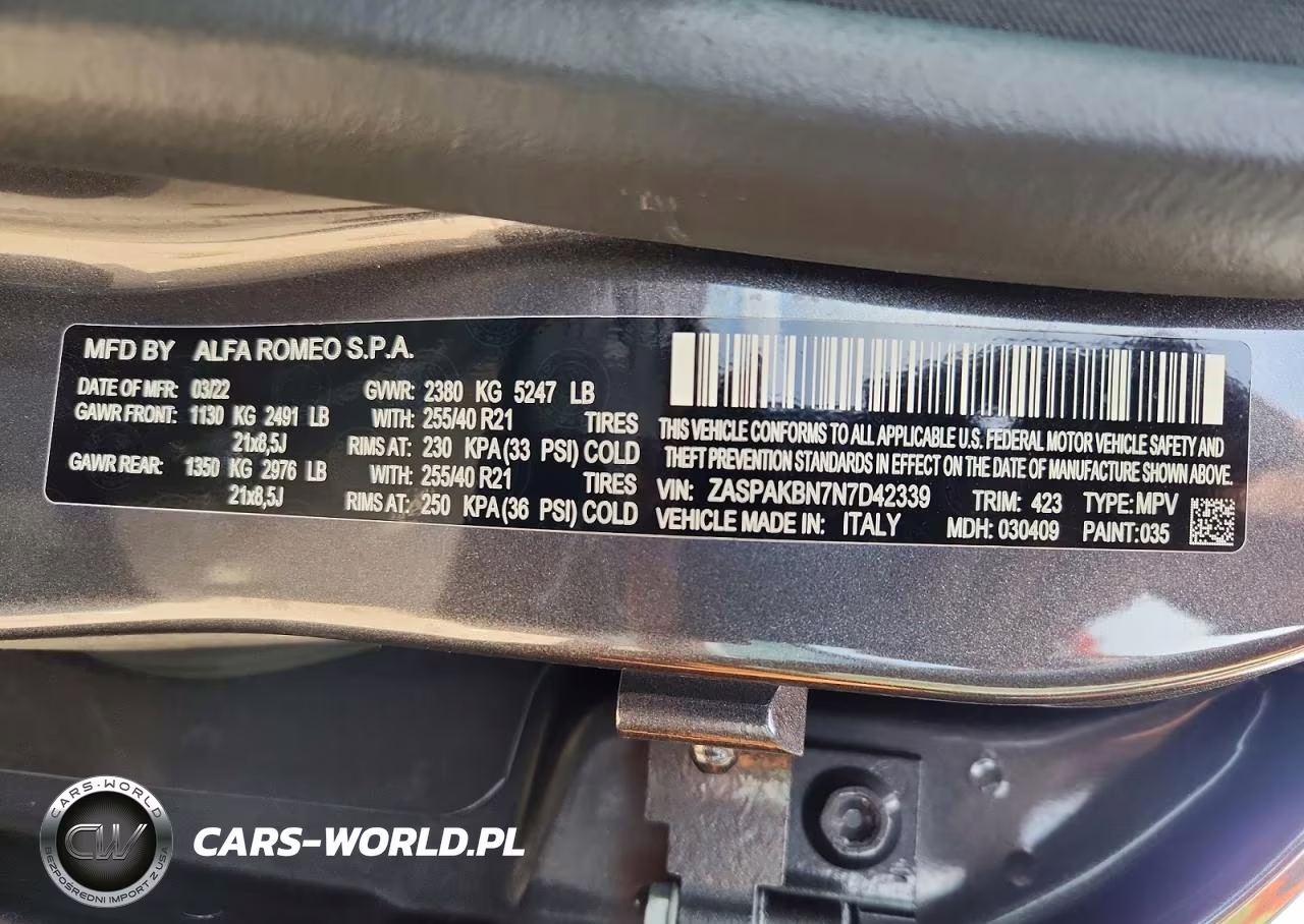 2022 Alfa Romeo Stelvio Ti-Ti Sport VIN:ZASPAKBN7N7D42339 - 12