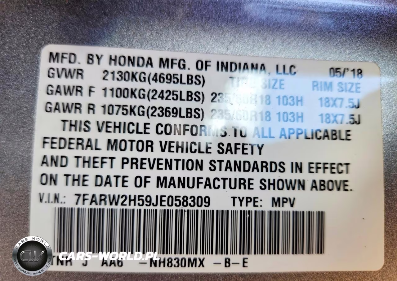 2018 Honda Cr-V Ex VIN:7FARW2H59JE058309 - 13