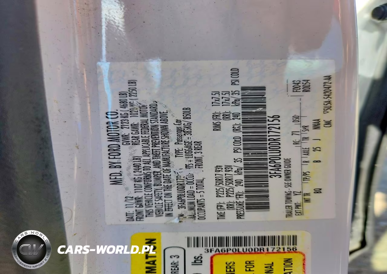 2013 Ford Fusion Se Hybrid VIN:3FA6P0LU0DR172156 - 12