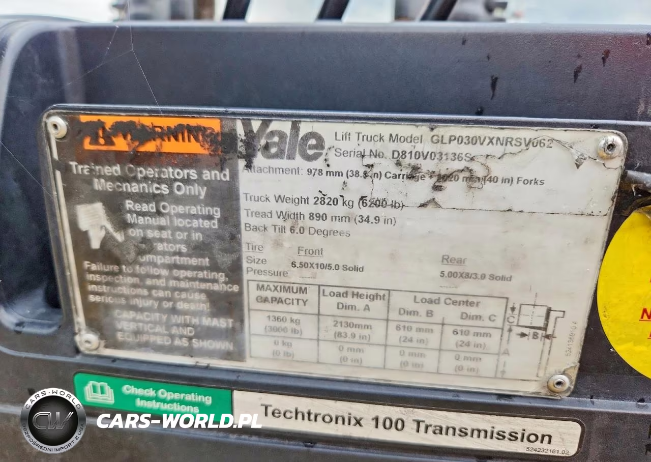 2018 Yale Glp030Vxnrsv062 Forklift VIN:D810V03136S - 10