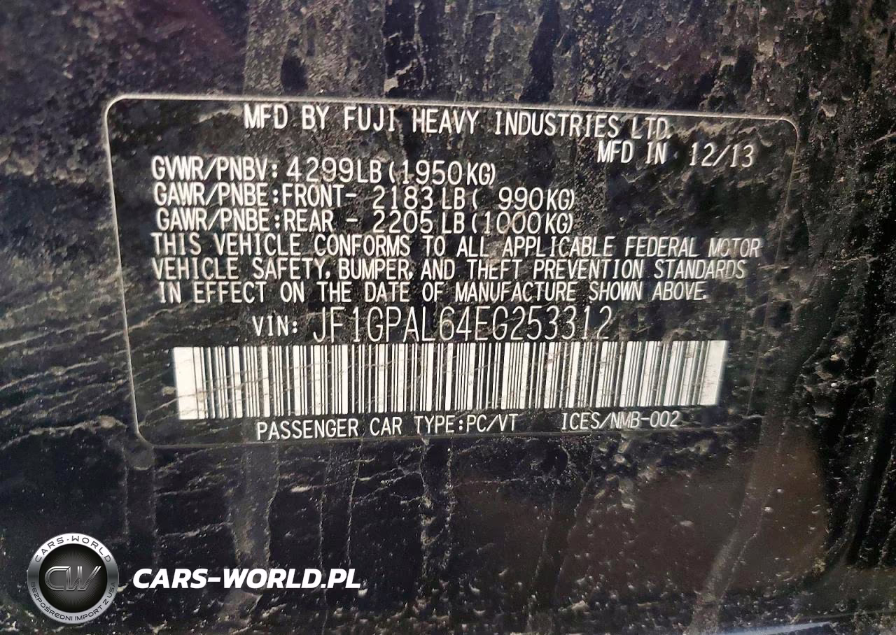 2014 Subaru Impreza Sport Premium VIN:JF1GPAL64EG253312 - 12