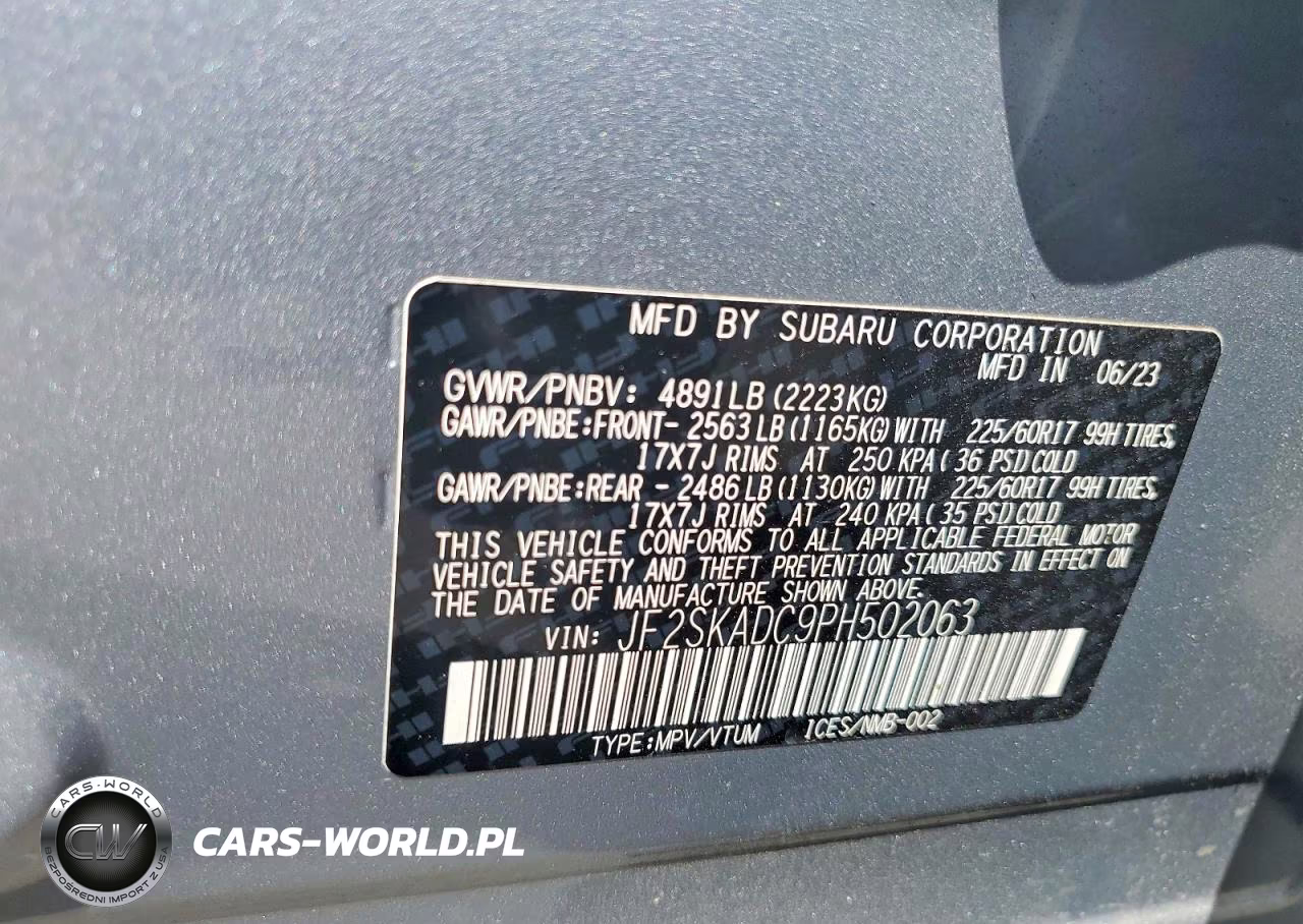 2023 Subaru Forester Premium VIN:JF2SKADC9PH502063 - 14
