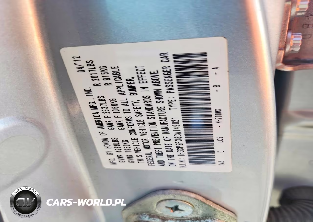 2012 Honda Accord Lx VIN:1HGCP2F38CA149021 - 12