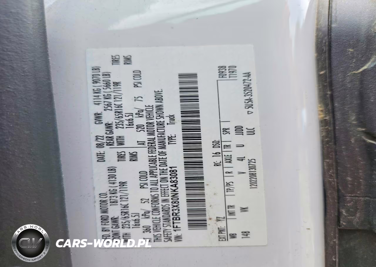 2022 Ford Transit 250 Delivery Van VIN:1FTBR3X80NKA83081 - 13