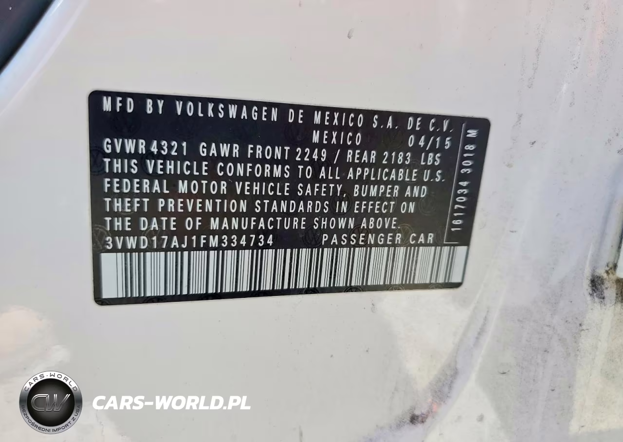 2015 Volkswagen Jetta Se VIN:3VWD17AJ1FM334734 - 12