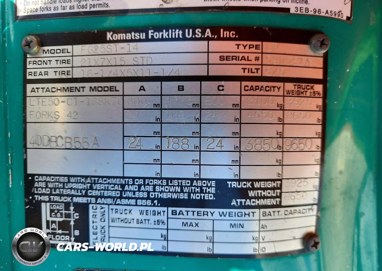 2015 Komatsu Fg25St-14 Forklift VIN:590562A - 10