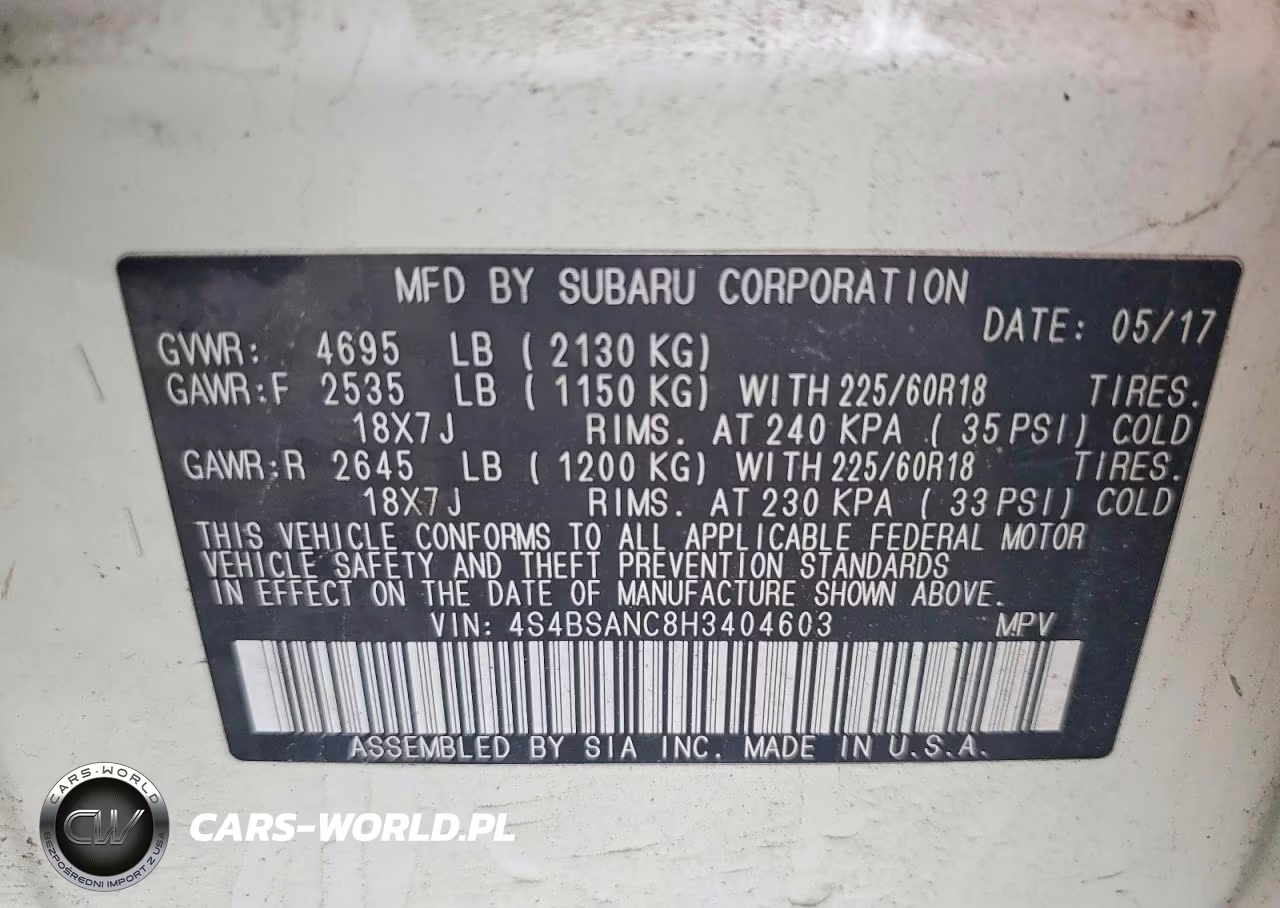 2017 Subaru Outback 2.5I Limited VIN:4S4BSANC8H3404603 - 12