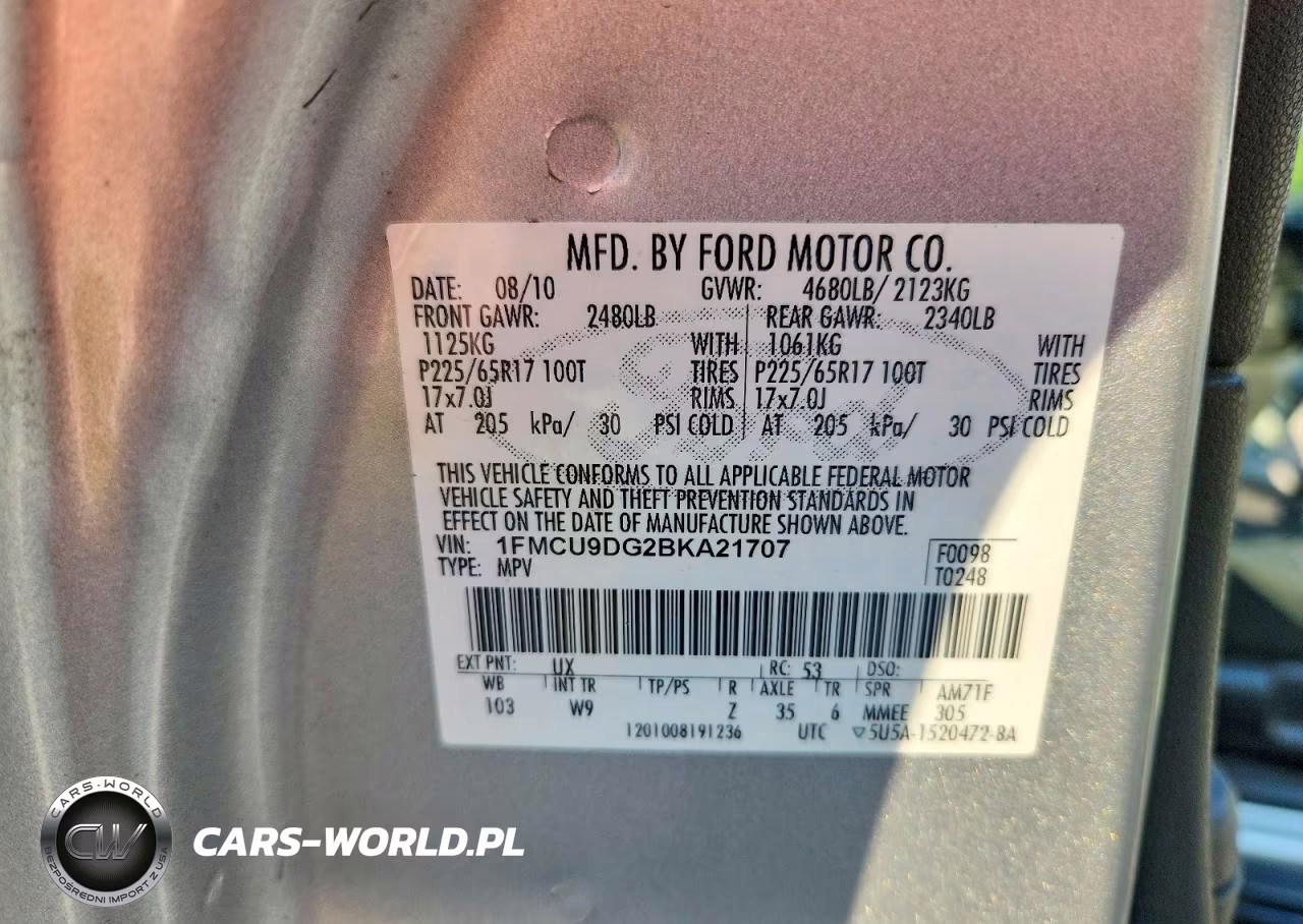 2011 Ford Escape Xlt VIN:1FMCU9DG2BKA21707 - 13