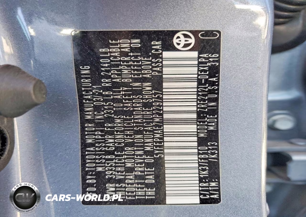 2021 Toyota Corolla Le VIN:5YFEPMAE7MP229757 - 12