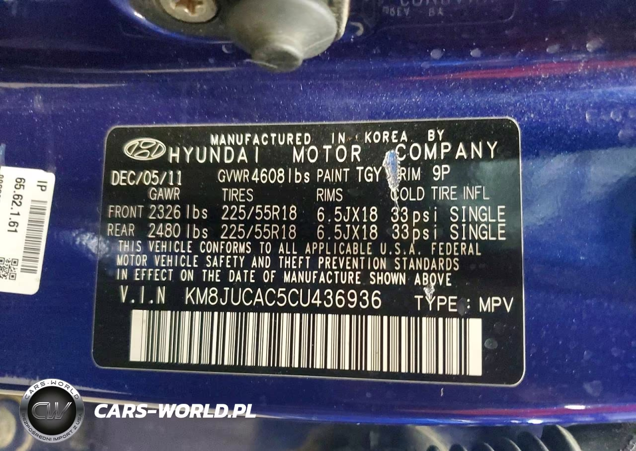 2012 Hyundai Tucson Limited VIN:KM8JUCAC5CU436936 - 13