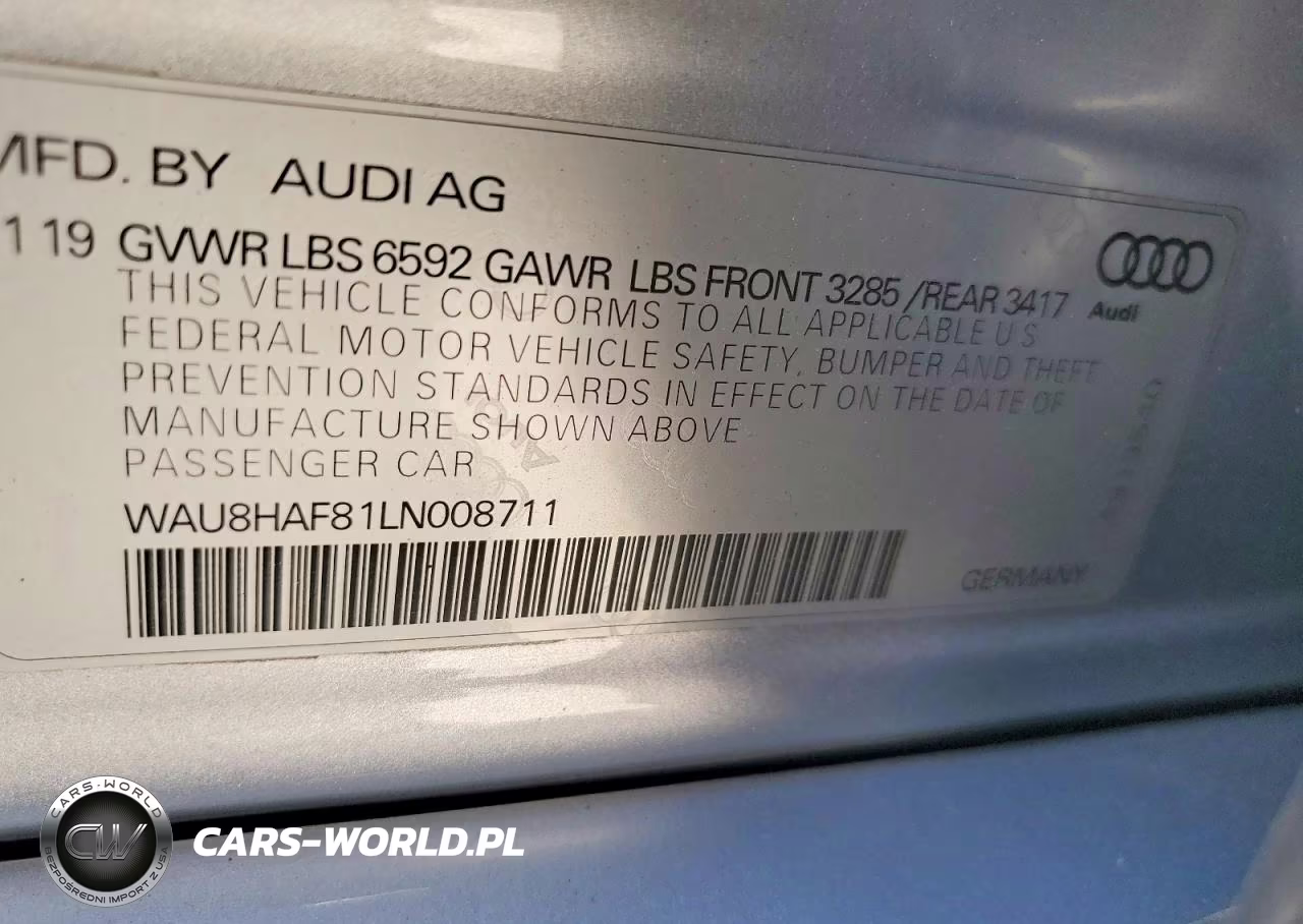 2020 Audi A8 L E VIN:WAU8HAF81LN008711 - 12