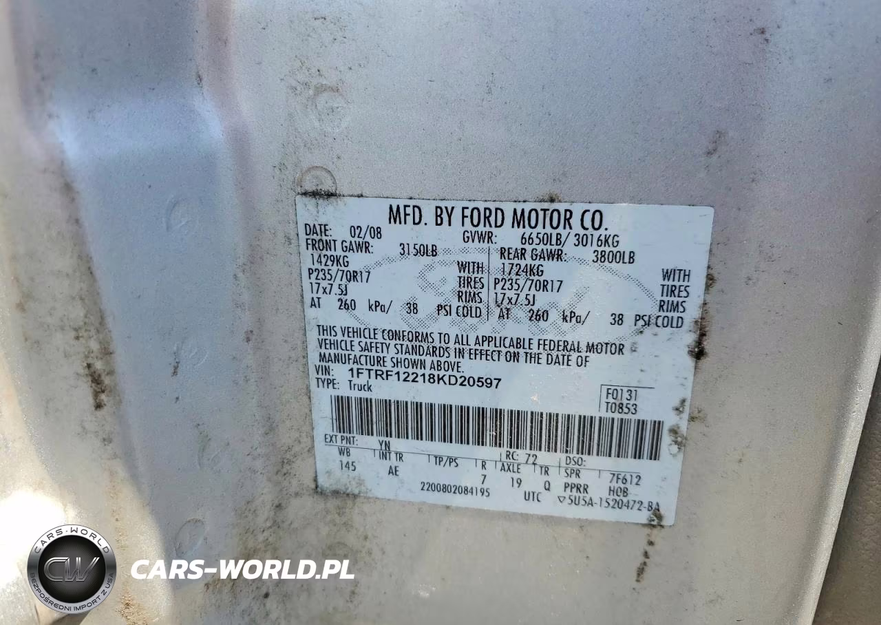 2008 Ford F150 VIN:1FTRF12218KD20597 - 12