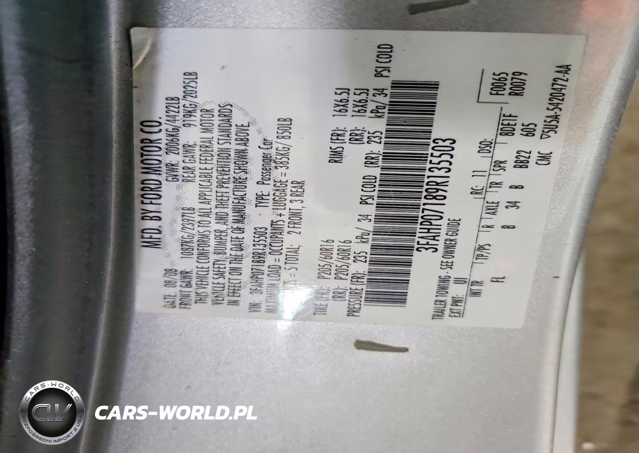 2009 Ford Fusion Se VIN:3FAHP07189R135503 - 12