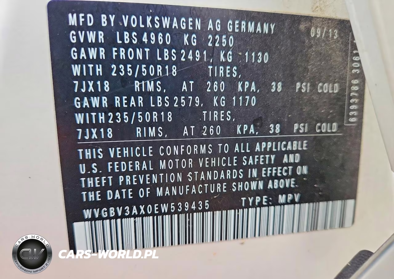 2014 Volkswagen Tiguan S VIN:WVGBV3AX0EW539435 - 13
