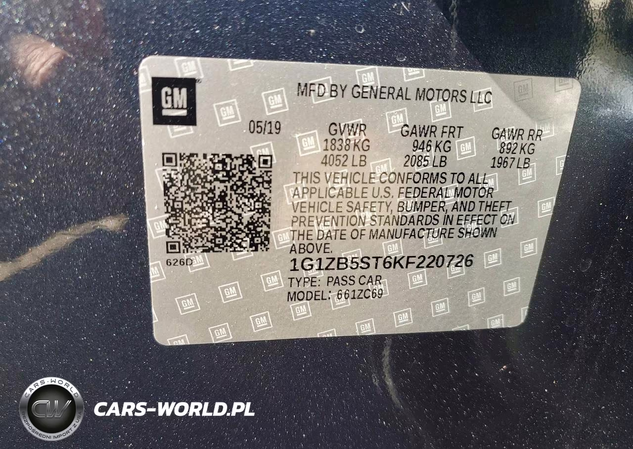 2019 Chevrolet Malibu Ls VIN:1G1ZB5ST6KF220726 - 12