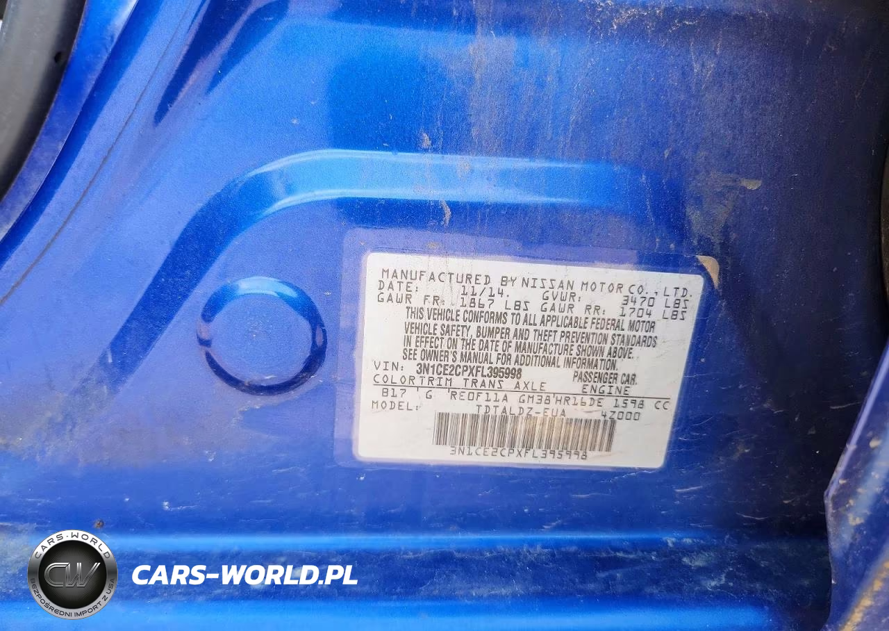 2015 Nissan Versa Note Sv VIN:3N1CE2CPXFL395998 - 12