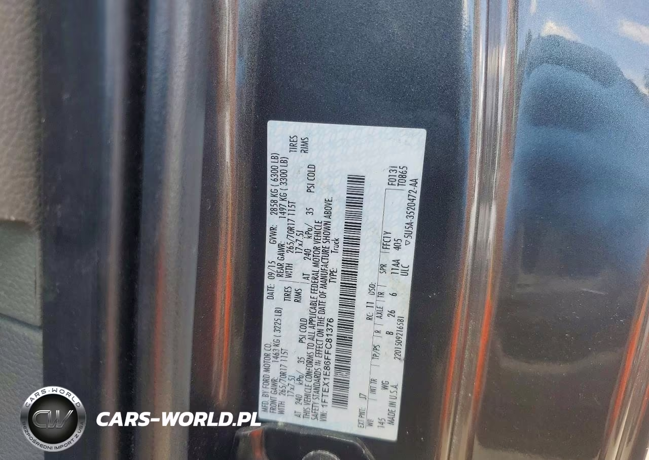 2015 Ford F150 4X4 VIN:1FTEX1E86FFC81376 - 12