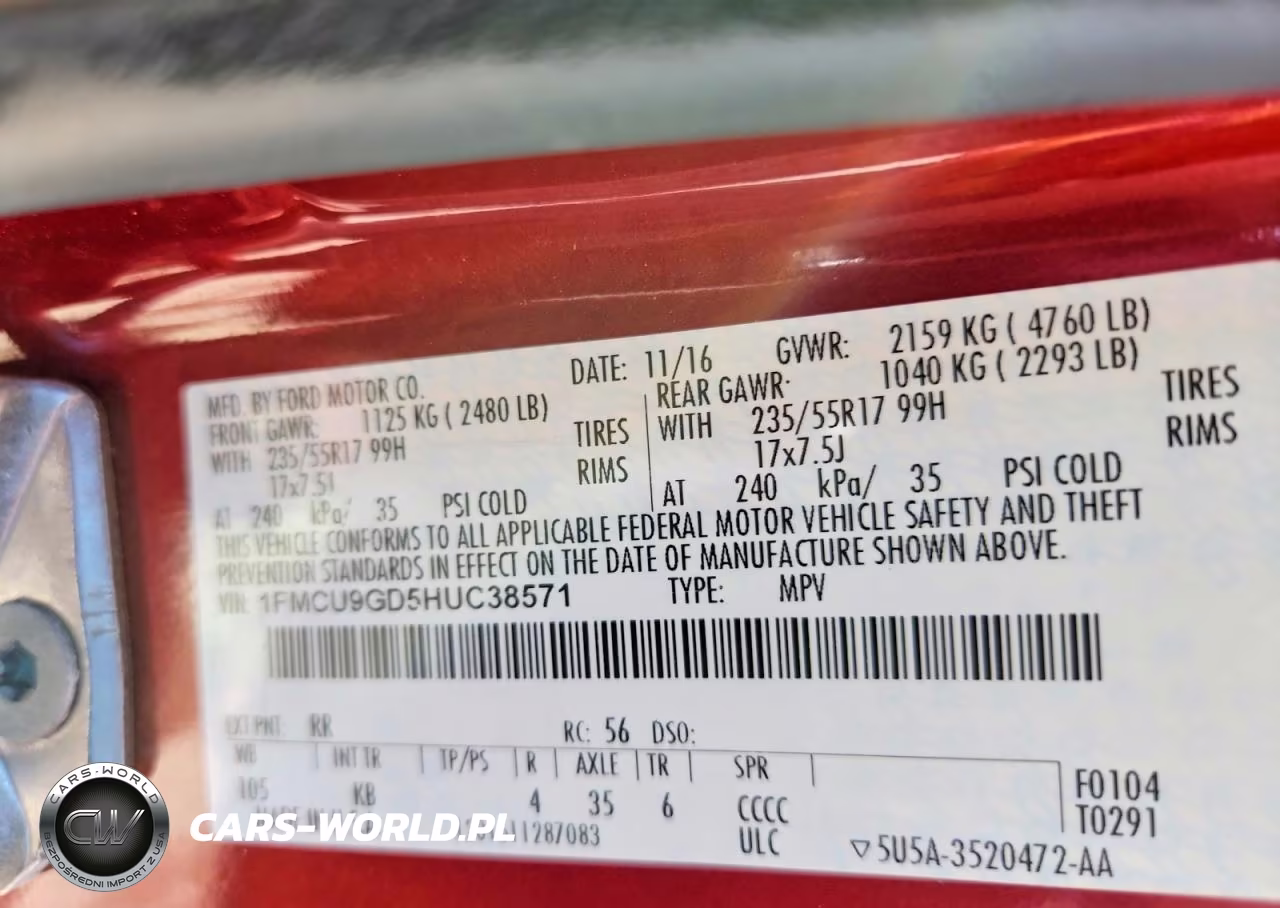2017 Ford Escape Se VIN:1FMCU9GD5HUC38571 - 14