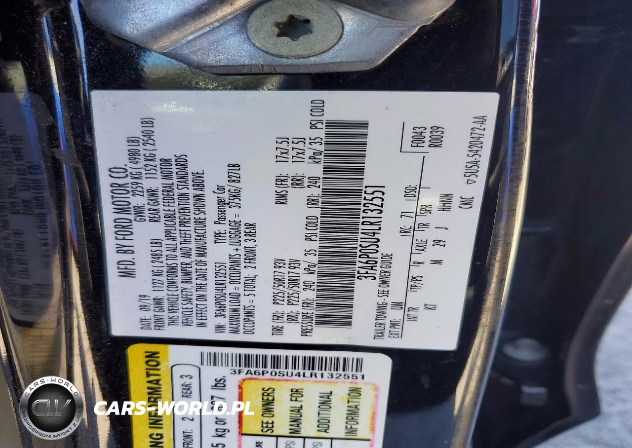 2020 Ford Fusion Titanium VIN:3FA6P0SU4LR132551 - 12