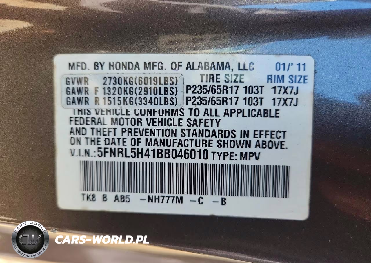 2011 Honda Odyssey Ex VIN:5FNRL5H41BB046010 - 13