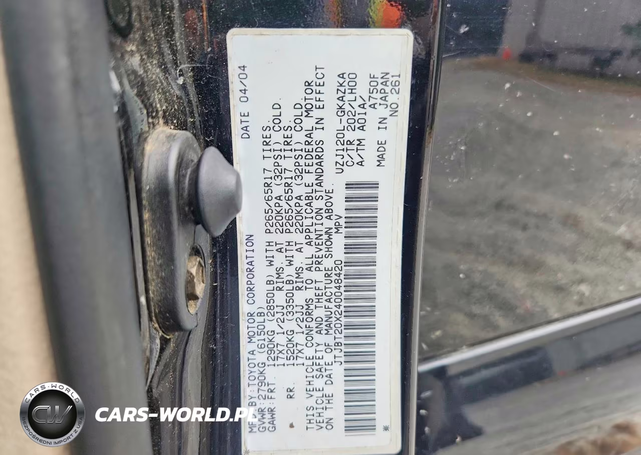 2004 Lexus Gx 470 VIN:JTJBT20X240048420 - 12