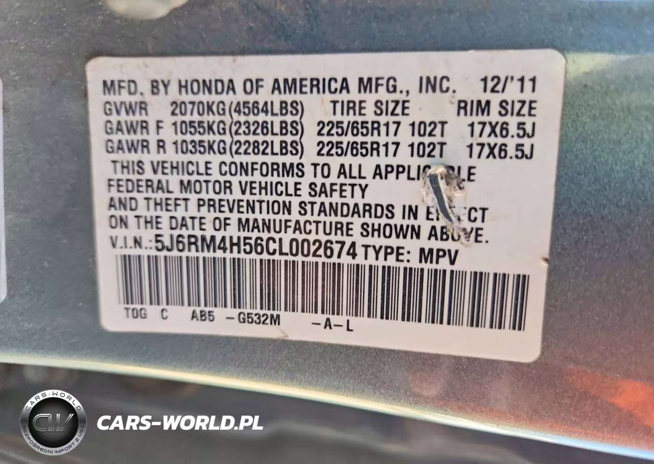 2012 Honda Cr-V Ex VIN:5J6RM4H56CL002674 - 13