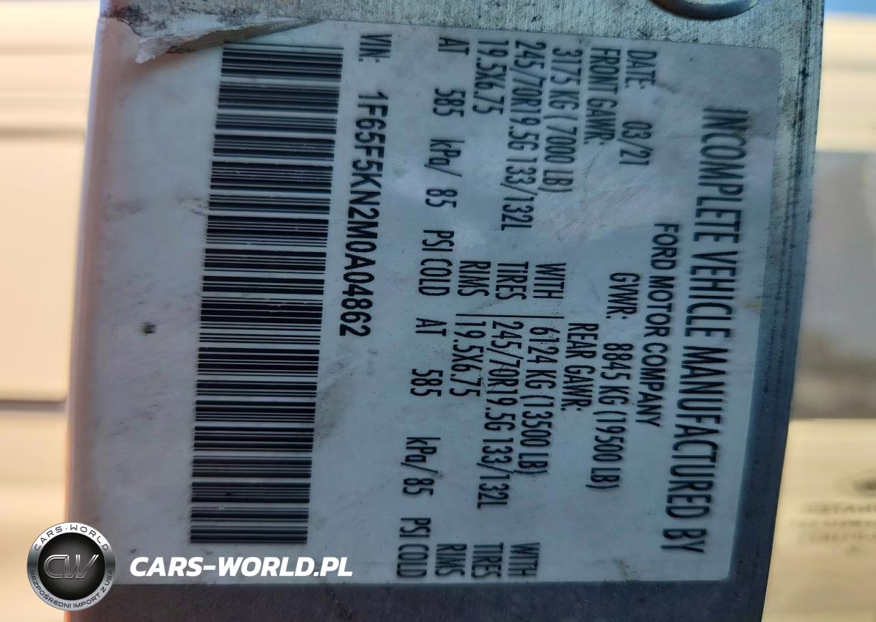2021 Ford F59 Delivery Truck VIN:1F65F5KN2M0A04862 - 13