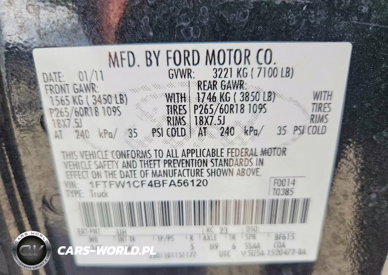 2011 Ford F150 Supercrew VIN:1FTFW1CF4BFA56120 - 13